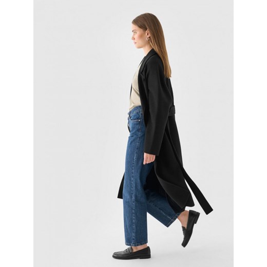 Damski płaszcz z wełną Outhorn OTHWAW24TCOUF027 - czarny Outhorn S Sportstylestory.com