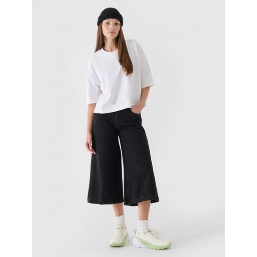Damskie jeansy baggy OTHWAW24TJNSF021 Outhorn - czarne ze sklepu Sportstylestory.com w kategorii Jeansy damskie - zdjęcie 176423055