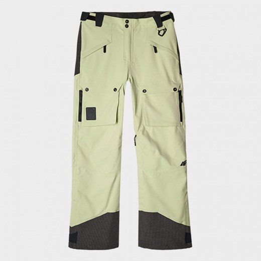 Damskie spodnie snowboardowe 4F 4FWAW24TFTRF701 - zielone ze sklepu Sportstylestory.com w kategorii Spodnie damskie - zdjęcie 176423818