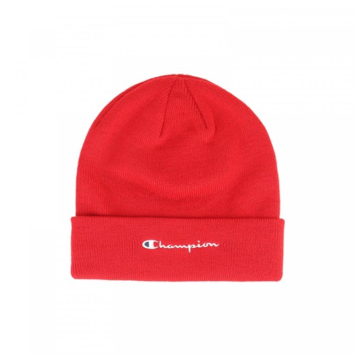 Czapka zimowa uniseks Champion Beanie Cap - czerwona ze sklepu Sportstylestory.com w kategorii Czapki zimowe męskie - zdjęcie 176424736