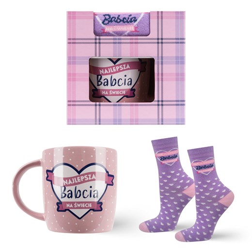 Zestaw Skarpetki Najlepsza Babcia + Kubek ze sklepu Sklep SOXO w kategorii Skarpetki damskie - zdjęcie 176427248