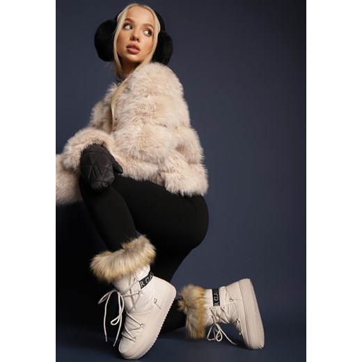 Beżowe Śniegowce Volumnia ze sklepu renee.pl w kategorii Śniegowce damskie - zdjęcie 176427468