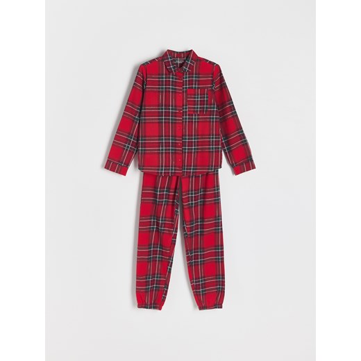 Reserved - Dwuczęściowa piżama w kratę - czerwony ze sklepu Reserved w kategorii Piżamy dziecięce - zdjęcie 176432917