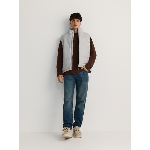 Reserved - Pikowana kamizelka ze stójką - jasnoszary ze sklepu Reserved w kategorii Kamizelki męskie - zdjęcie 176433245