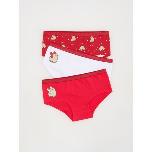 Reserved - Świąteczne bokserki Pusheen 3 pack - bordowy ze sklepu Reserved w kategorii Majtki dziecięce - zdjęcie 176433439