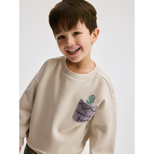 Reserved - Bluza z nadrukiem 2 pack - złamana biel ze sklepu Reserved w kategorii Bluzy chłopięce - zdjęcie 176433916