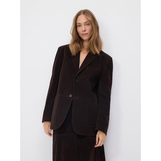 Reserved - Marynarka z wiskozy - ciemnobrązowy Reserved M Reserved