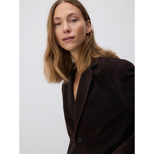 Reserved - Marynarka z wiskozy - ciemnobrązowy Reserved L Reserved