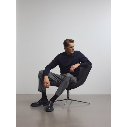 Reserved - Spodnie regular z domieszką wełny - szary Reserved 54 Reserved