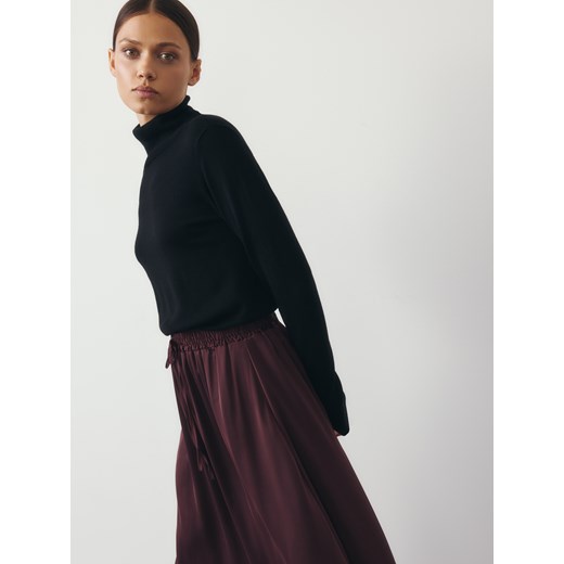 Reserved - Satynowa spódnica maxi - karminowy Reserved M Reserved