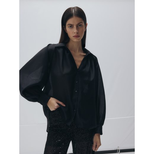 Reserved - Transparentna koszula - czarny Reserved S Reserved