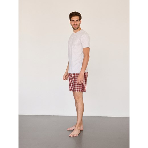 Reserved - Dwuczęściowa piżama z bawełny - jasnoszary Reserved S wyprzedaż Reserved