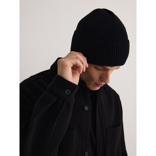 Reserved - Bawełniana czapka beanie - czarny Reserved ONE SIZE Reserved