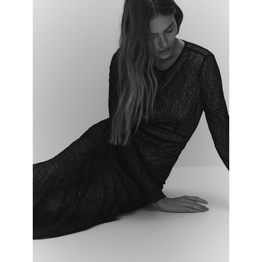 Reserved - Koronkowa sukienka maxi - czarny Reserved M Reserved