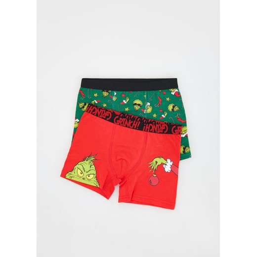 Reserved - Bokserki Grinch 2 pack - ciemnozielony ze sklepu Reserved w kategorii Majtki dziecięce - zdjęcie 176438696