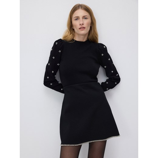Reserved - Sweter z ozdobnymi rękawami - czarny ze sklepu Reserved w kategorii Swetry damskie - zdjęcie 176438846