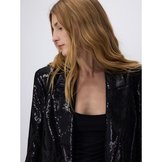 Reserved - Połyskująca marynarka z cekinami - czarny Reserved XS Reserved