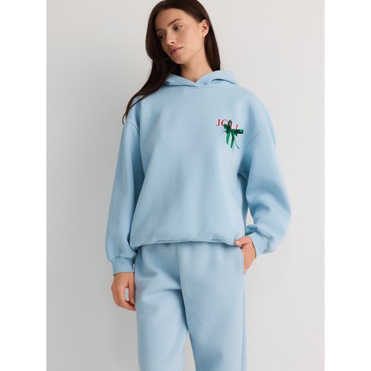 Reserved - Spodnie dresowe z bawełny - jasnoniebieski Reserved L Reserved