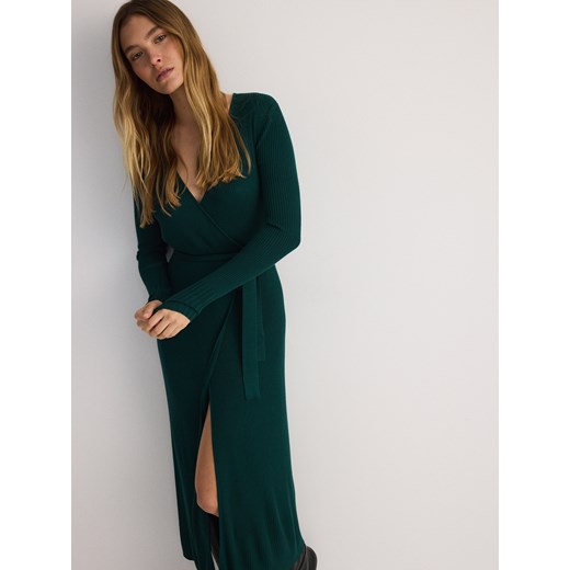 Reserved - Sukienka z wiskozy - morski Reserved S Reserved