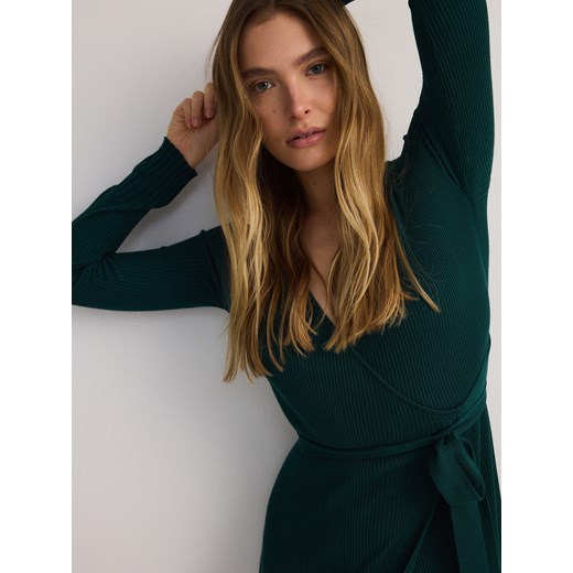 Reserved - Sukienka z wiskozy - morski Reserved L Reserved