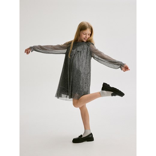 Reserved - Błyszcząca sukienka - czarny ze sklepu Reserved w kategorii Sukienki dziewczęce - zdjęcie 176440806