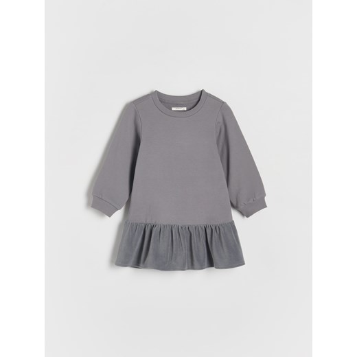 Reserved - Sukienka z falbaną - ciemnoszary ze sklepu Reserved w kategorii Sukienki dziewczęce - zdjęcie 176440998