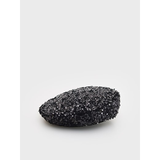 Reserved - Beret z cekinami - czarny Reserved ONE SIZE Reserved