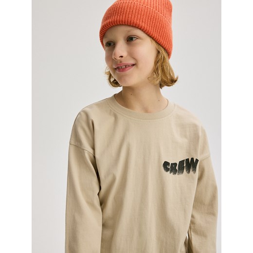 Reserved - Koszulka longsleeve - beżowy ze sklepu Reserved w kategorii T-shirty chłopięce - zdjęcie 176441308