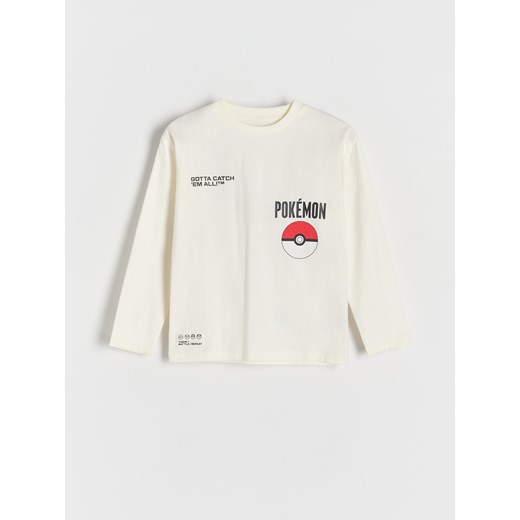 Reserved - Longsleeve Pokémon - złamana biel ze sklepu Reserved w kategorii T-shirty chłopięce - zdjęcie 176441367