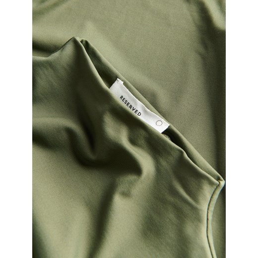 Reserved - Gładki longsleeve - ciemnozielony Reserved XL Reserved