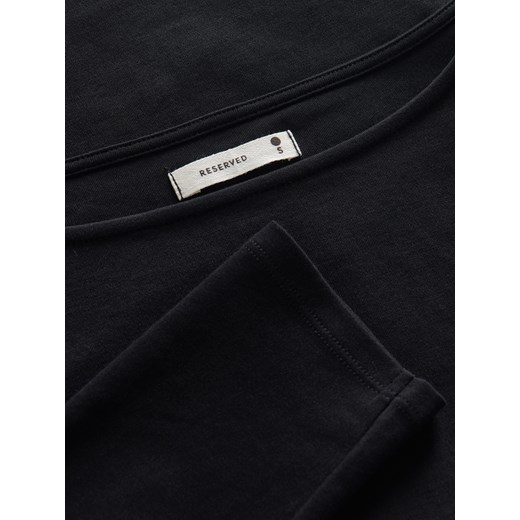 Reserved - Bawełniany longsleeve - czarny Reserved XS Reserved