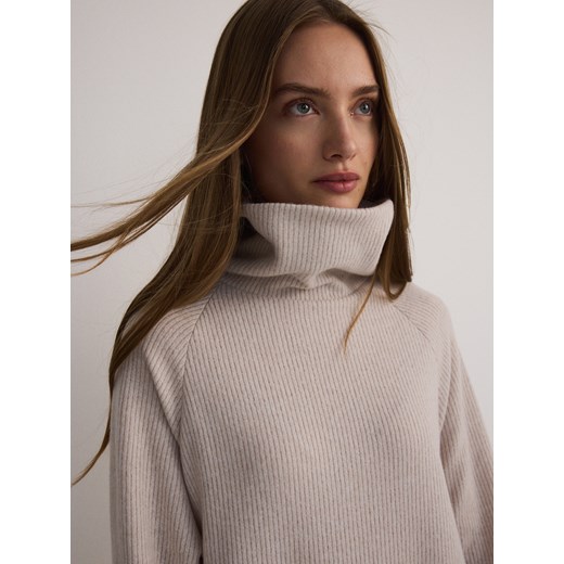 Reserved - Dzianinowa sukienka - beżowy Reserved M Reserved