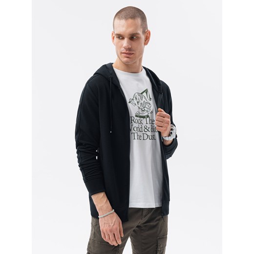 Bluza męska rozpinana z kapturem - czarna V3 B1157 S okazja ombre