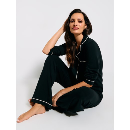 Sinsay - Piżama dwuczęściowa - czarny Sinsay XS Sinsay