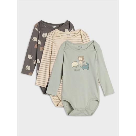 Sinsay - Body 3 pack - kremowy ze sklepu Sinsay w kategorii Body niemowlęce - zdjęcie 176463798