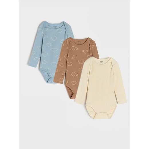 Sinsay - Body 3 pack - kremowy ze sklepu Sinsay w kategorii Body niemowlęce - zdjęcie 176463816