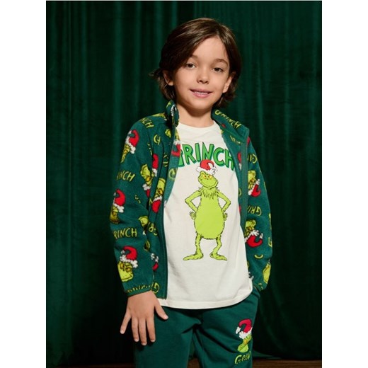 Sinsay - Koszulka z długimi rękawami Grinch - kremowy ze sklepu Sinsay w kategorii Koszule chłopięce - zdjęcie 176464156