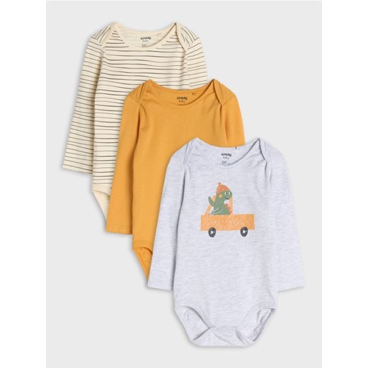 Sinsay - Body 3 pack - szary ze sklepu Sinsay w kategorii Body niemowlęce - zdjęcie 176464188
