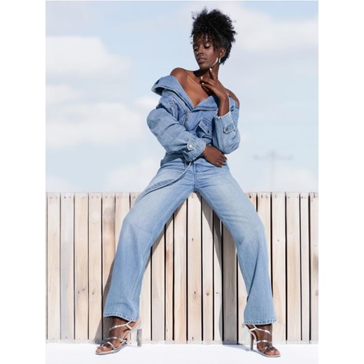 Sinsay - Jeansy high waist - niebieski Sinsay 34 Sinsay