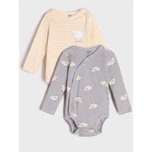 Sinsay - Body 2 pack - kremowy ze sklepu Sinsay w kategorii Body niemowlęce - zdjęcie 176465778