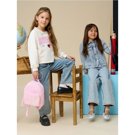 Sinsay - Bluza z napisem - kremowy ze sklepu Sinsay w kategorii Bluzy dziewczęce - zdjęcie 176466489