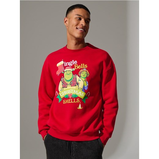 Sinsay - Bluza świąteczna Shrek - koralowy ze sklepu Sinsay w kategorii Bluzy męskie - zdjęcie 176466687