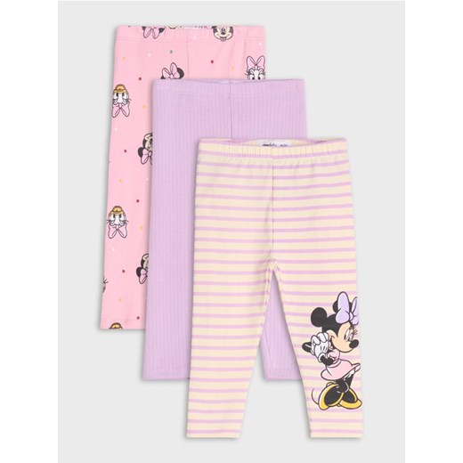 Sinsay - Legginsy 3 pack Myszka Minnie - kremowy Sinsay 86 Sinsay