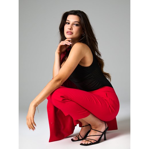 Sinsay - Spodnie cygaretki - pomarańczowy Sinsay XL Sinsay