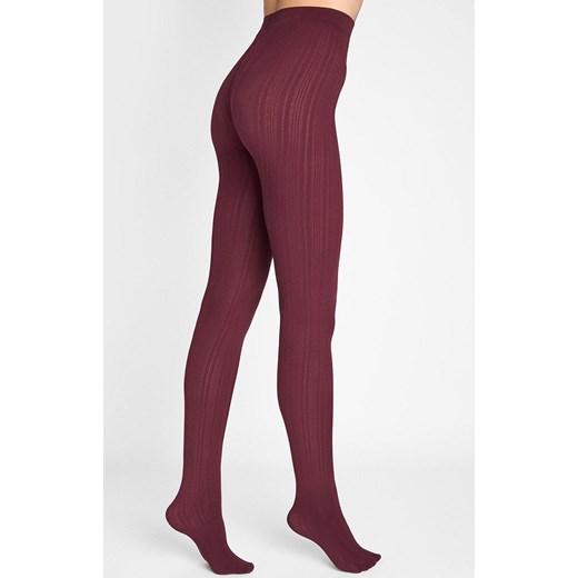 Marilyn rajstopy bordowe o warkoczowym splocie Diana D08 60 DEN, Kolor bordowy, Rozmiar 1/2, Marilyn ze sklepu Intymna w kategorii Rajstopy - zdjęcie 176471208
