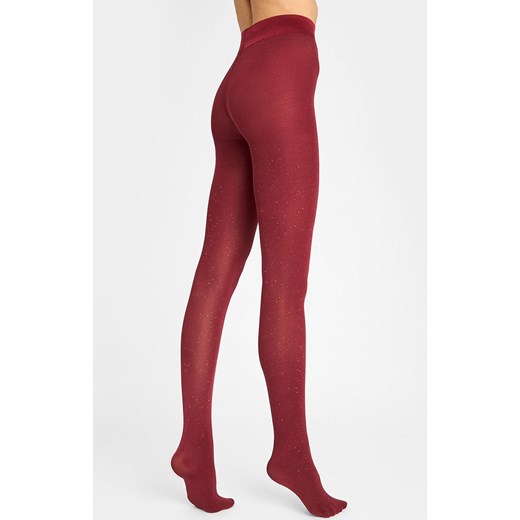 Marilyn Rajstopy w kolorze wina z brokatowym wykończeniem Shine E57, Kolor wino, Rozmiar 1/2, Marilyn ze sklepu Intymna w kategorii Rajstopy - zdjęcie 176471289