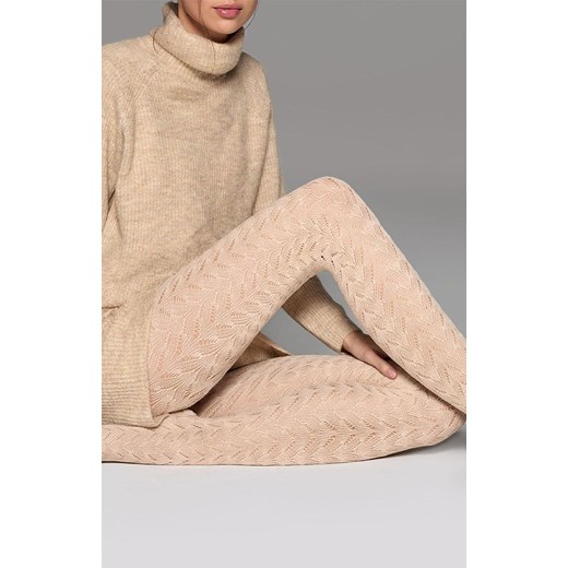 Marilyn kremowy rajstopy o żakardowym splocie Jacquard D09 120 DEN, Kolor kremowy, Rozmiar 1/2, Marilyn ze sklepu Intymna w kategorii Rajstopy - zdjęcie 176471309