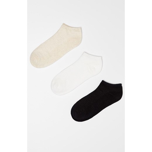 3706 3 pack skarpetek stopek, Kolor beżowo-czarny, Rozmiar one size, Moodo one size Intymna