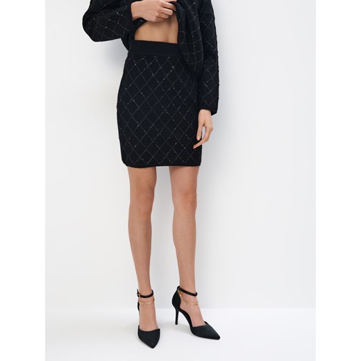 Mohito - Spódnica mini z ozdobnymi elementami - czarny Mohito M Mohito