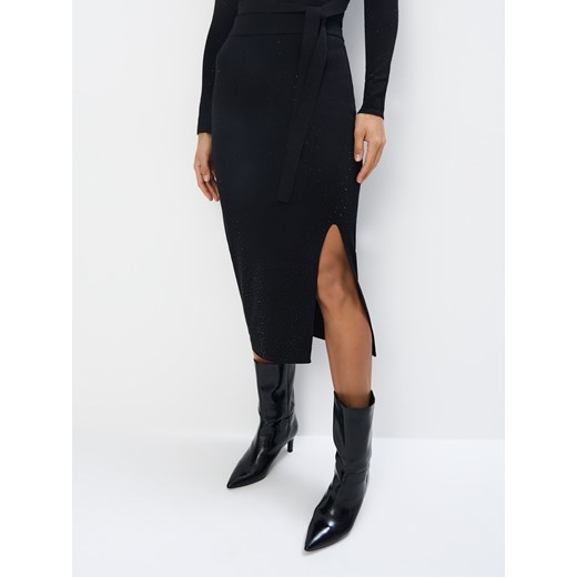 Mohito - Spódnica midi z błyszczącą nitką - czarny Mohito XS Mohito